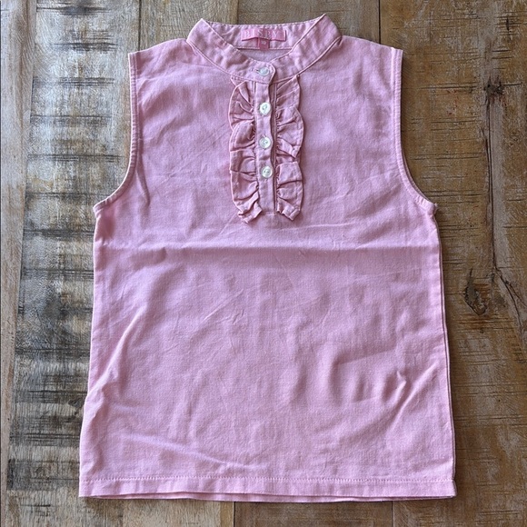 Bisby Other - Bisby Pink Linen Ruffle Top size 10
